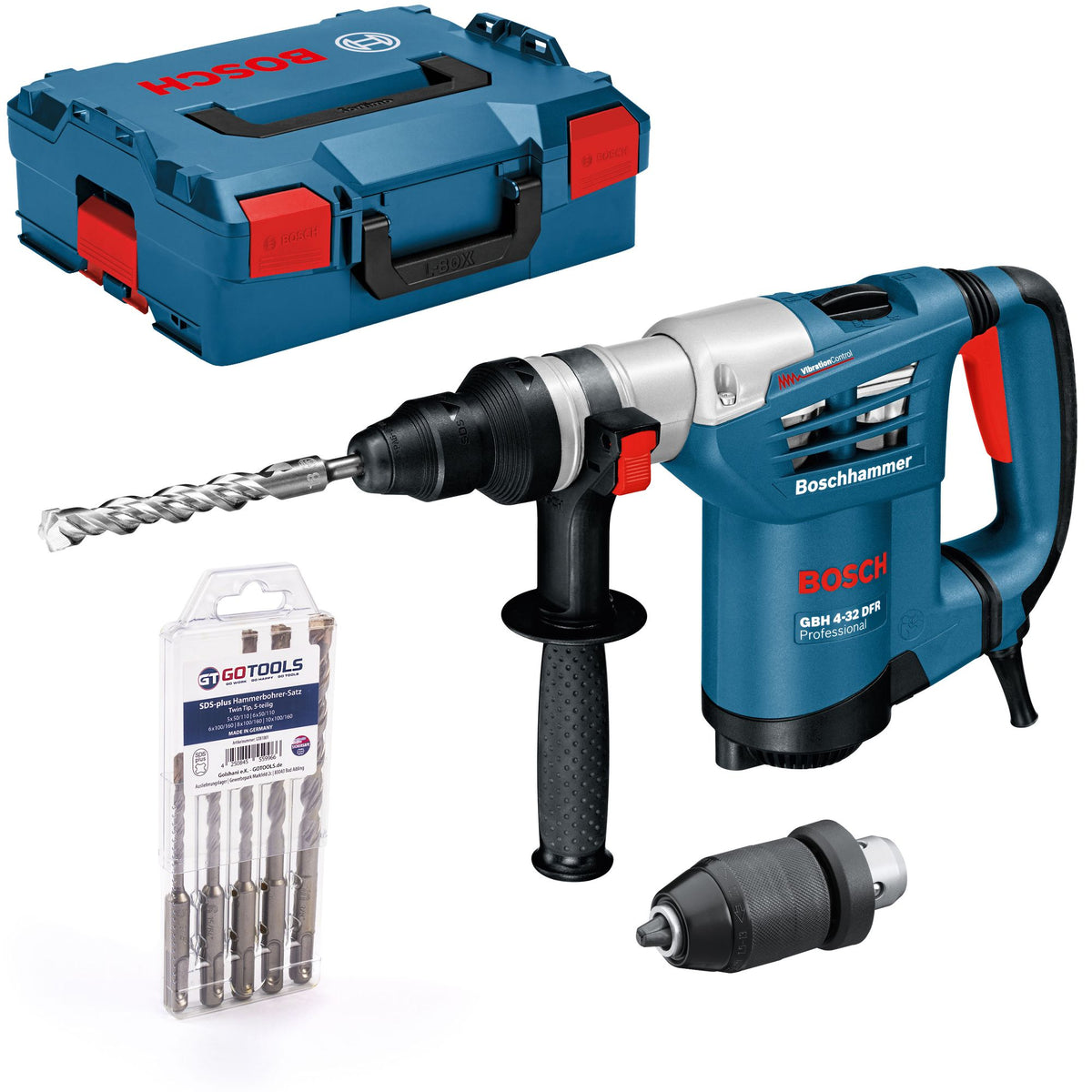 Perforateur Bosch GBH 4-32 DFR + jeu de burins et forets SDS-plus GOTOOLS 5 pièces