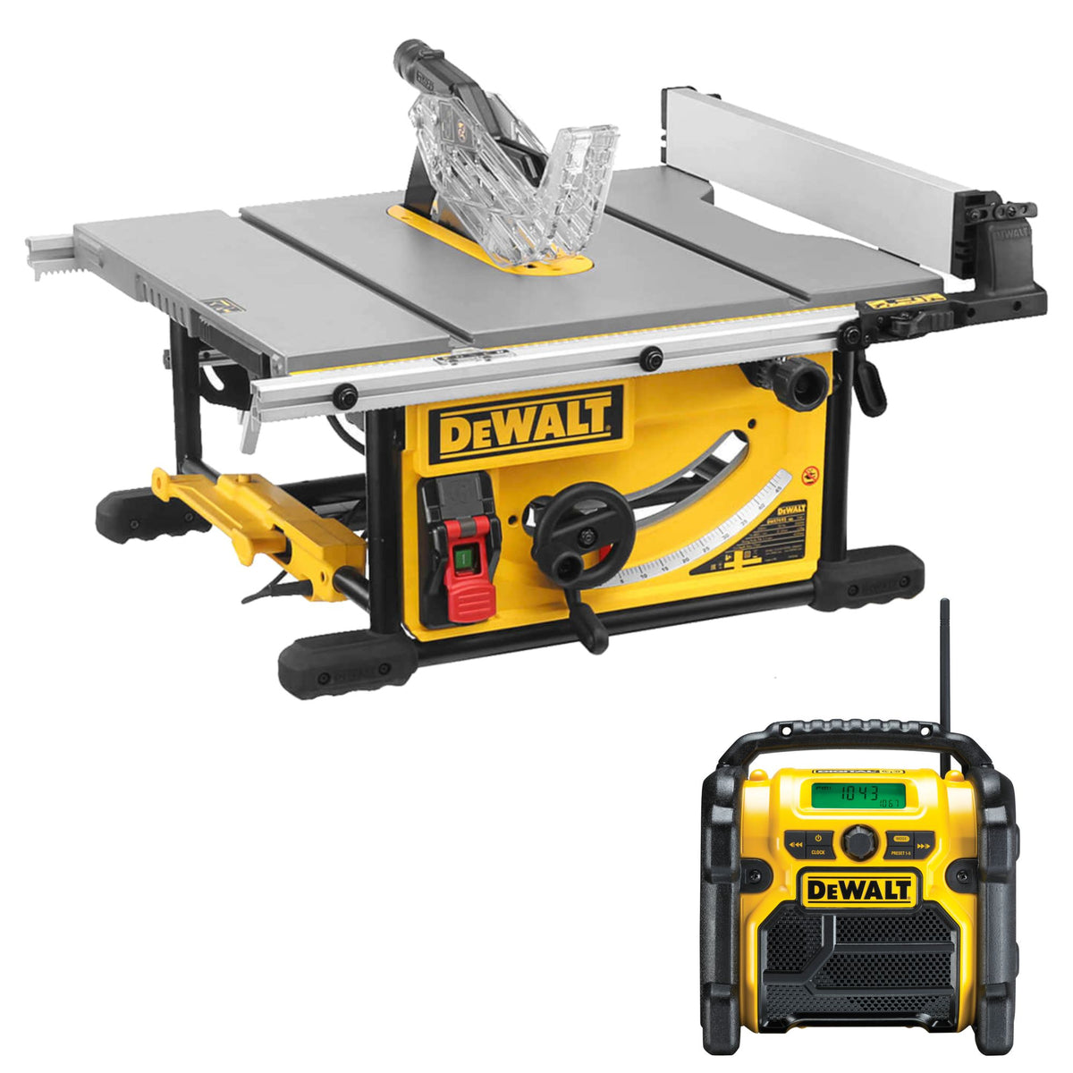 Set da tavolo DeWALT DWE7492 250 mm + radio compatta DCR020