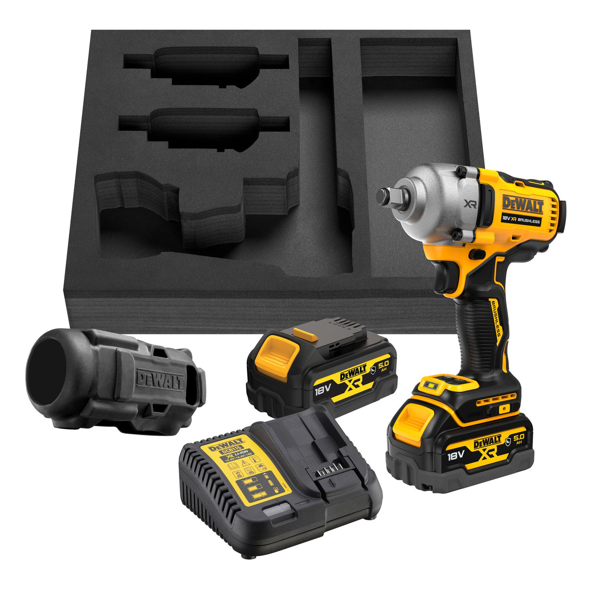 Cacciavite senza cavo DeWALT DCF891P2G,1/2,18V, 2x 5.0 Ah e caricabatterie in inserto