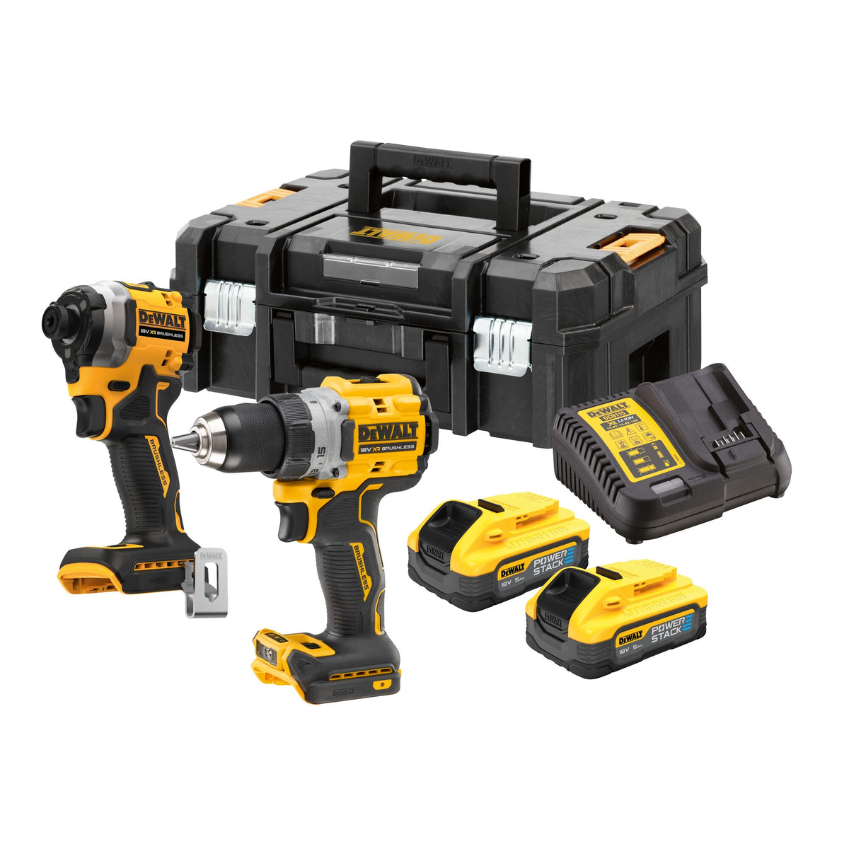 DeWALT Combopack DCK2051H2T- DCD800 + DCF850, 2x 5,0Ah Powerstack + Caricabatterie