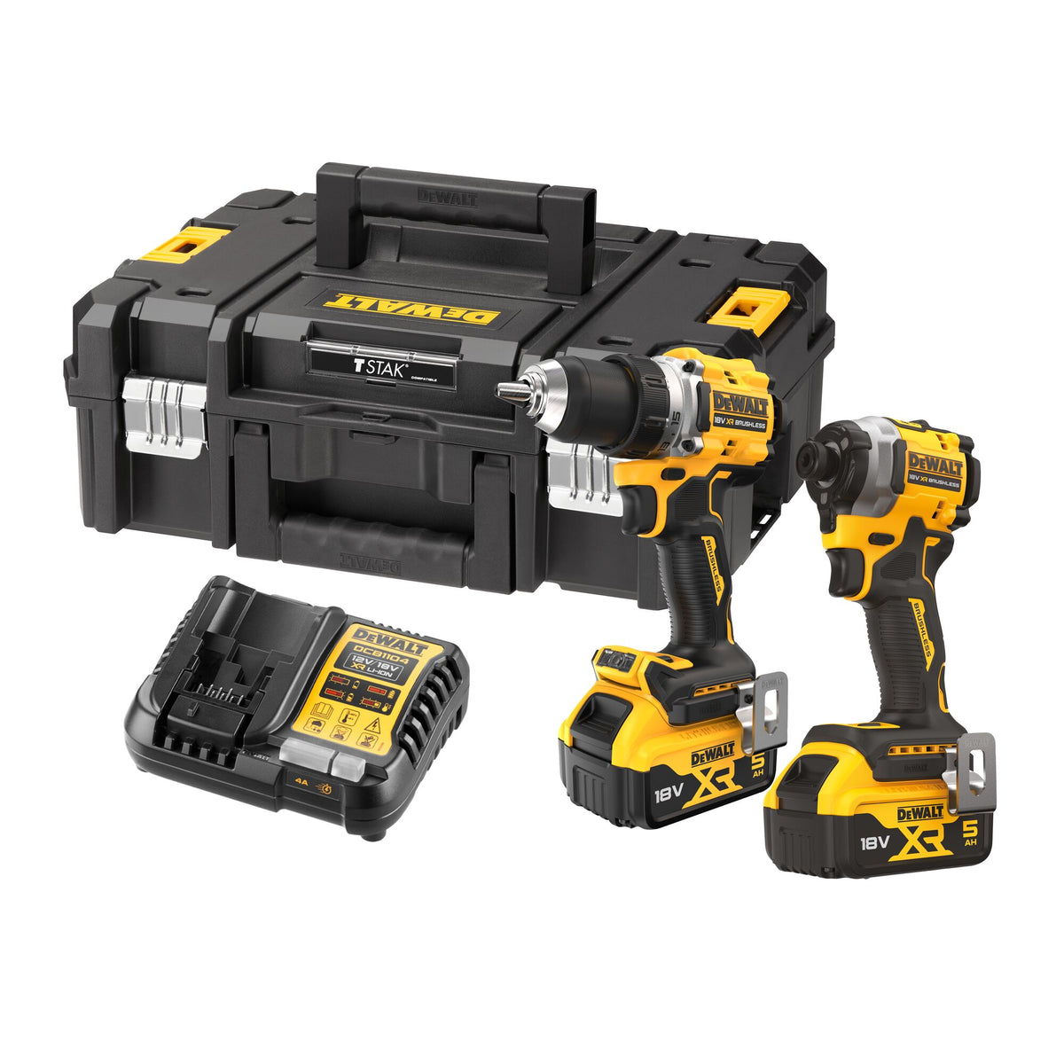 DeWALT DCK2051P2T, 18V: DCD800, DCF850, 2x 5.0 Ah e caricabatterie in TSTAK
