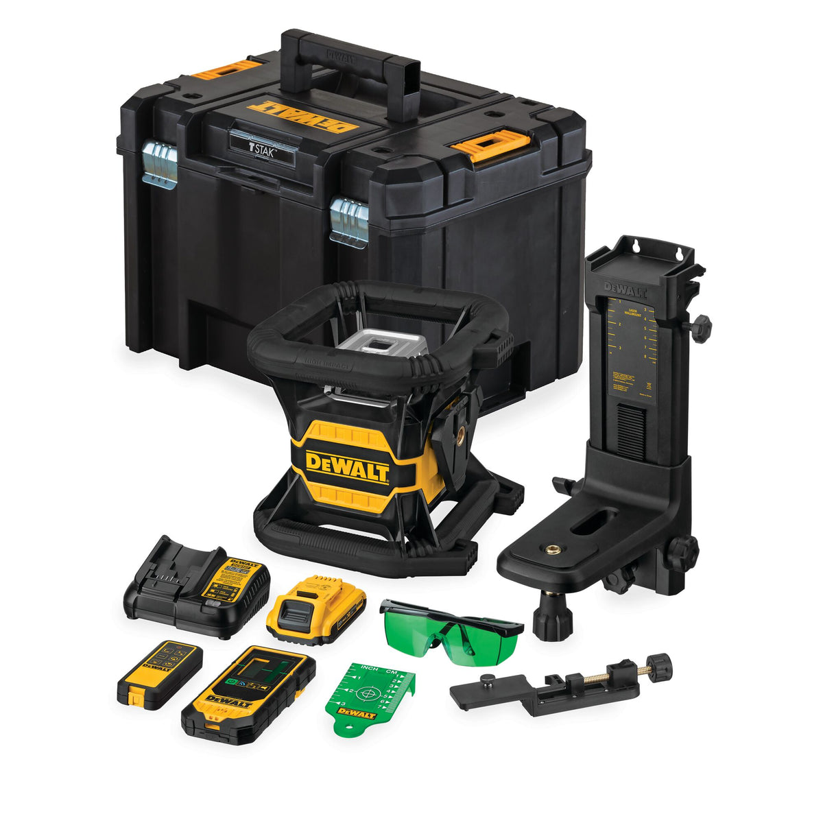 DeWALT laser rotante DCE080D1GS-QW verde, 18V 1x 2.0 Ah + caricatore + accessori