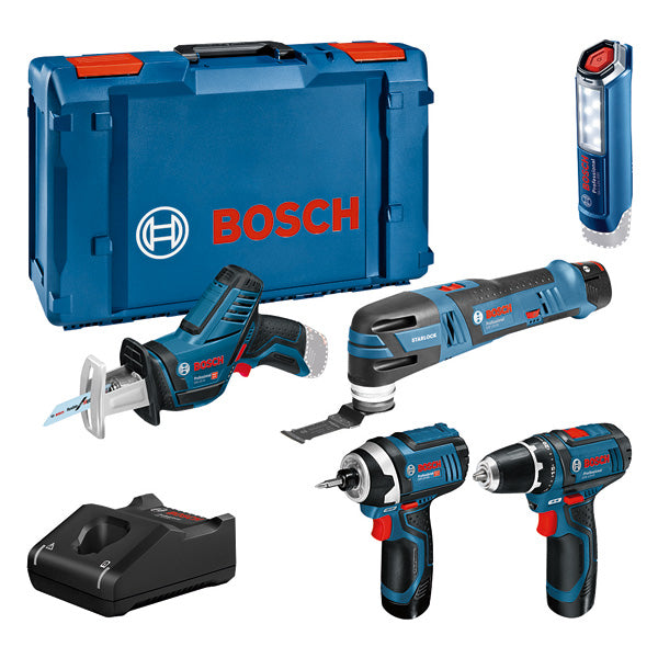 Set di macchine Bosch 12 V: GSR 12V-15/GOP 12V-28/GDR 12V-105/GSA 12V-14/GLI 12V-300 in XL-BOXX