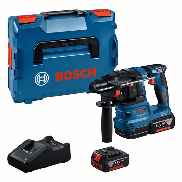 Trapano a batteria Bosch GBH 18V-22 con SDS-plus, 2x 4.0 Ah e caricabatterie in L-BOXX