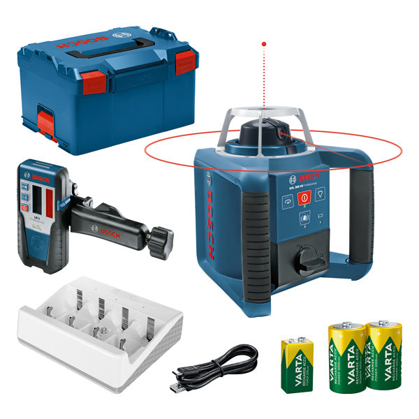 Bosch Laser Rotary GRL 300 HV + Ricevitore laser LR 1 + Varta in L-BOXX 238