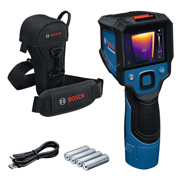 Caméra thermique Bosch GTC 12V-450-13, adaptateur de piles alcalines AA1, 4 piles (AA) de 1,5 V sous carton