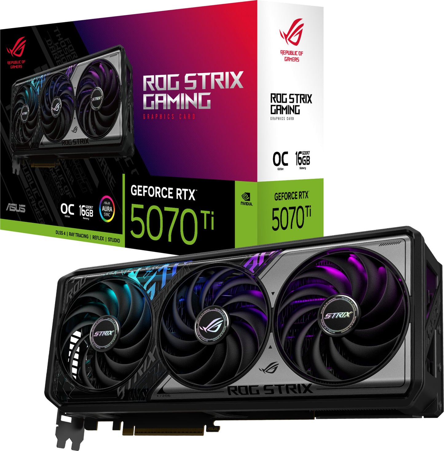 ASUS ROG STRIX GeForce RTX 5070 Ti OC 16GB ROG-STRIX-RTX5070TI-O16G-GAMING DDR7 Graphics Card DP/HDMI