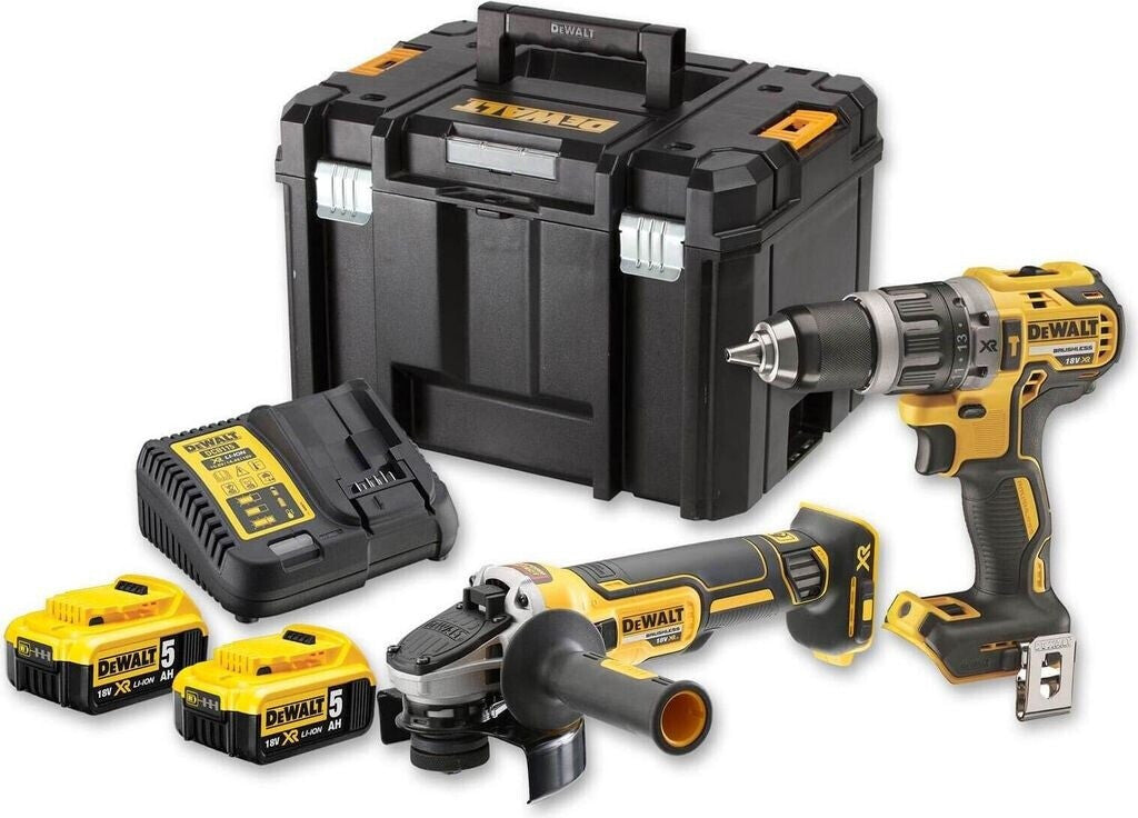 Set DeWALT DCK2080P2T DCD796 + DCG405 + 2x 5ah + DCB115 + TSTAK