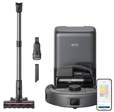 eufy E20 Aspirateur Robot Laveur 3-en-1 avec Station de Vidage Automatique, Noir