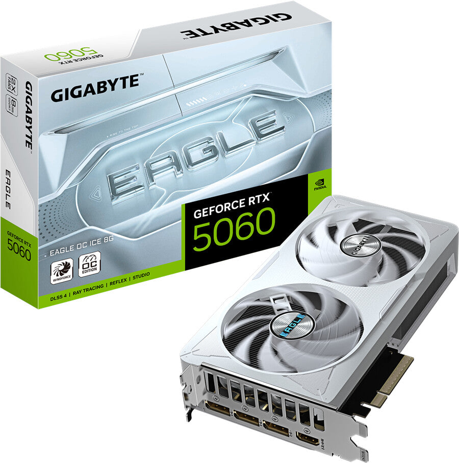GIGABYTE GeForce RTX 5060 EAGLE OC ICE 8GB Graphics Card HDMI/DP
