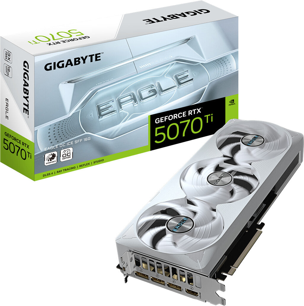 GIGABYTE GeForce RTX 5070 Ti EAGLE OC ICE SFF 16G Graphics Card HDMI/DP