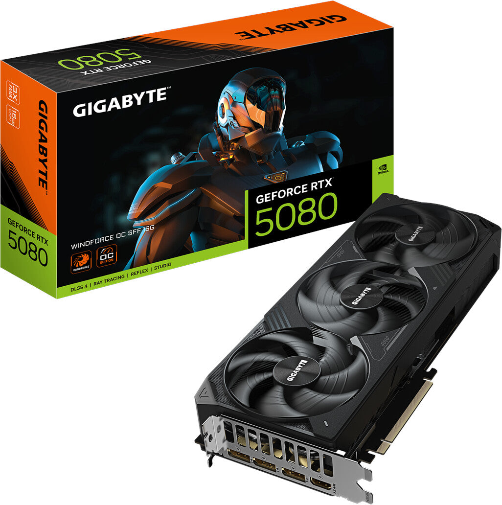 GIGABYTE GeForce RTX 5080 WINDFORCE OC SFF 16G Graphics Card HDMI/DP