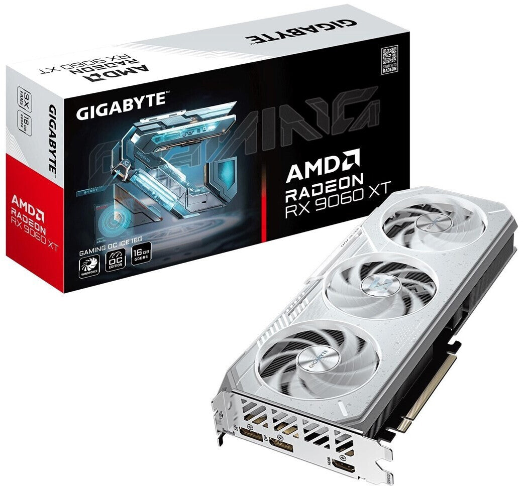 GIGABYTE Radeon RX 9060 XT GAMING OC ICE 16GB Graphics Card HDMI/DP