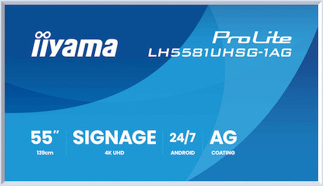 iiyama ProLite LH5581UHSG-1AG Écran d'affichage dynamique 4K UHD 55" avec cadre amovible