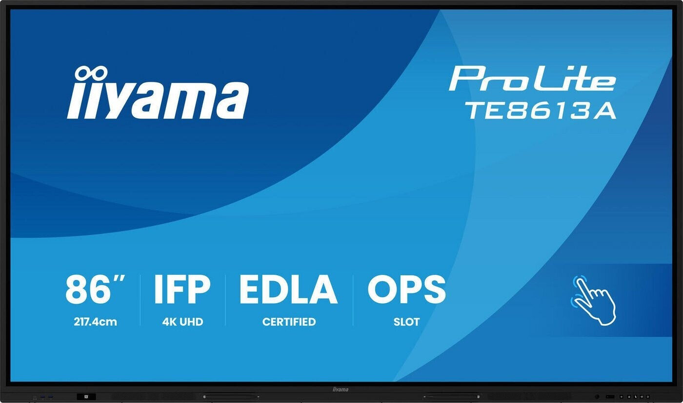 iiyama ProLite TE8613A-B1AG Écran interactif 86" pour une intégration illimitée et un travail collaboratif dans les écoles et les bureaux.