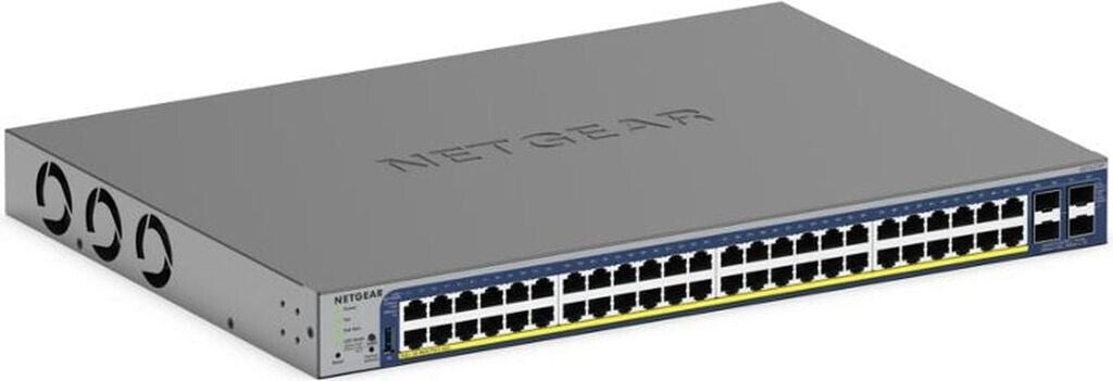 NETGEAR Switch intelligent Gigabit Ethernet PoE 52 ports (GS752TXP) administré, avec 48 ports PoE+ à 380 W, 4 ports 10G SFP+, gestion optionnelle via Insight Cloud, montage mural ou en rack