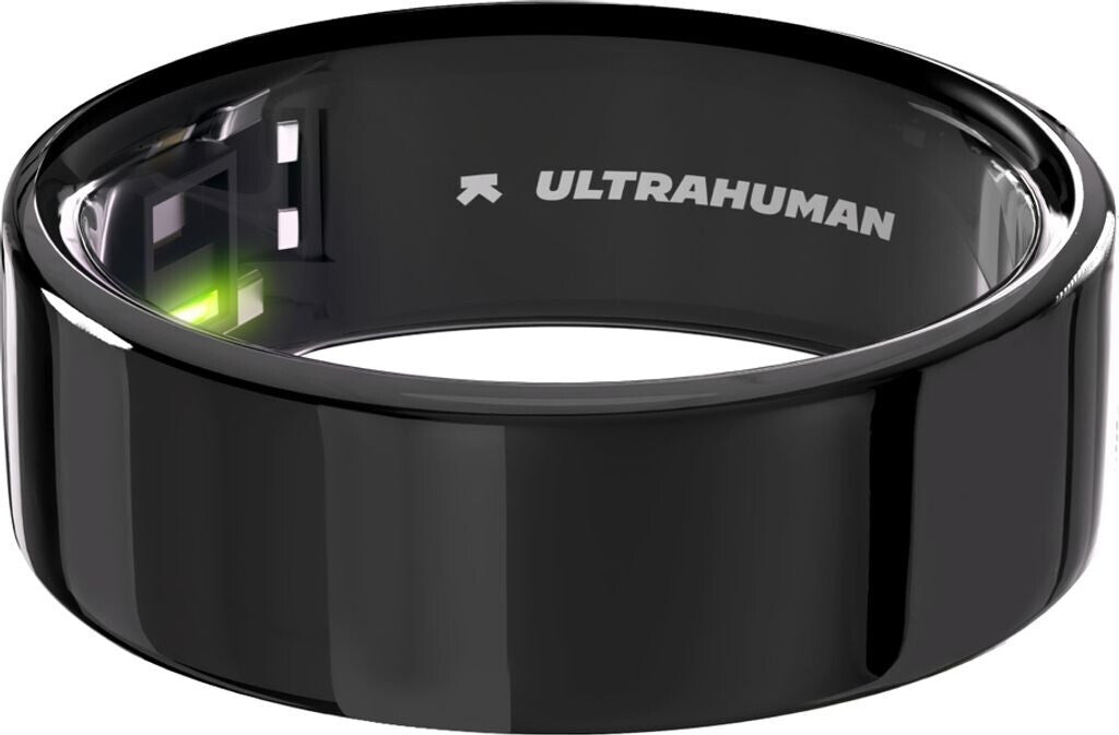 ULTRAHUMAN Ring Air - Bague connectée pour femmes et hommes - Suivi du sommeil et de la forme physique - Fréquence cardiaque - Bague intelligente Aster Black Taille 11