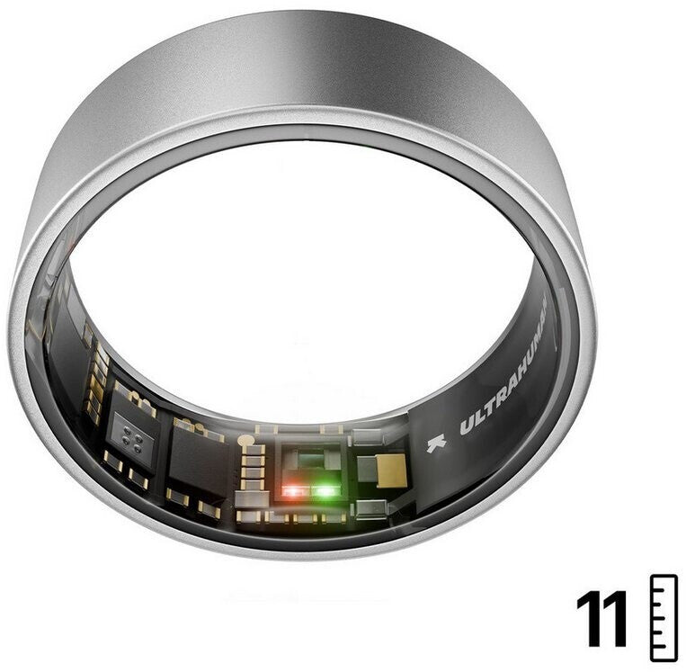 ULTRAHUMAN Ring Air - Bague intelligente pour femmes et hommes - Bague connectée de suivi du sommeil et de la forme physique - Fréquence cardiaque - Smartring Titane brut Taille 11