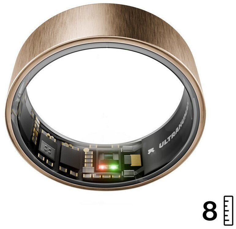 ULTRAHUMAN Ring Air - Bague intelligente pour femmes et hommes - Suivi du sommeil et de la condition physique - Fréquence cardiaque - Bague intelligente Rose Gold Taille 8