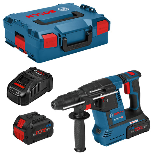 Trapano a batteria Bosch GBH 18V-26 F con batterie 2x 5.5 Ah Procore + Caricabatterie in L-BOXX