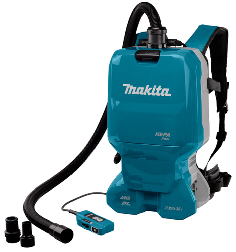 Makita batteria zaino aspirapolvere DVC665ZU 2x18V, 110 mbar, 6 l senza batteria / caricabatteria
