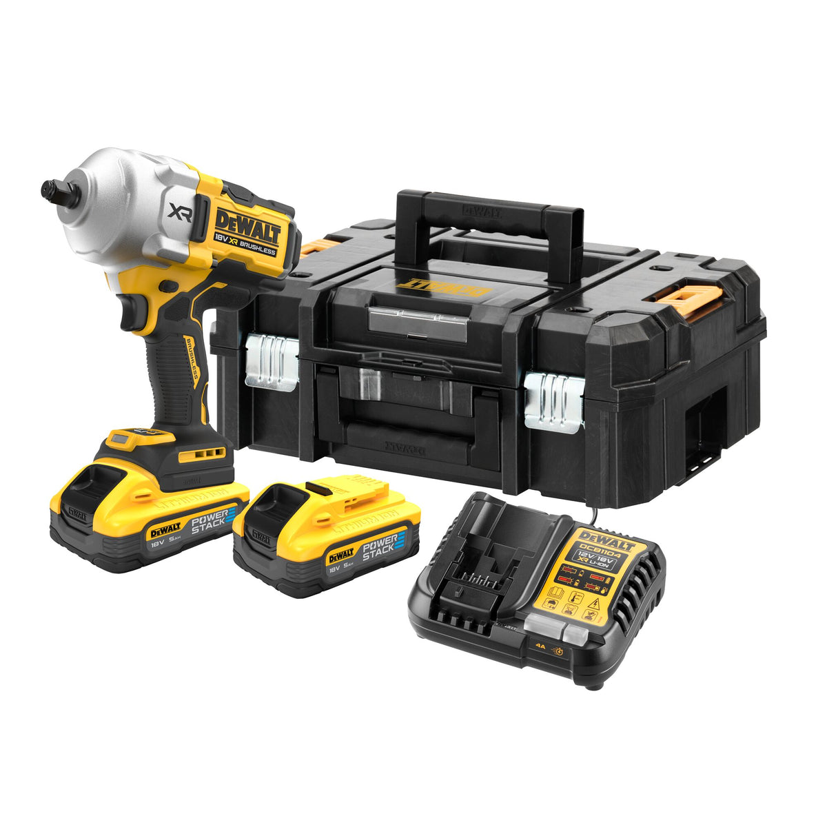 Cacciavite senza cavo DeWALT DCF961H2T, 18 V, 1/2", 2x 5.0 Ah e caricabatterie in TSTAK