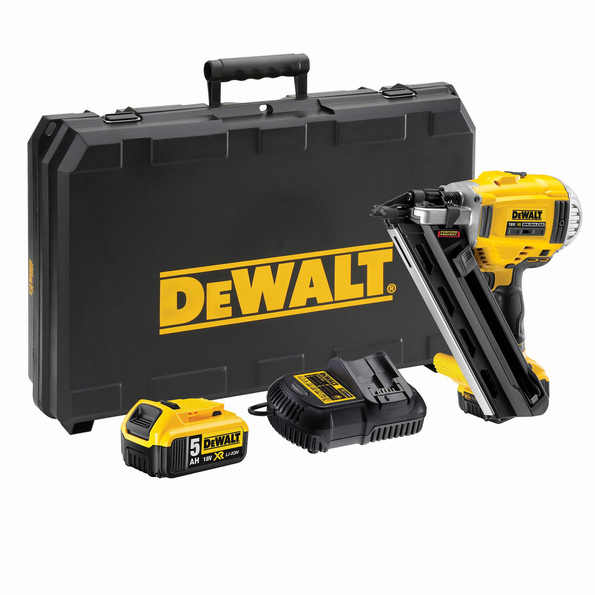 Nagler batteria DeWalt 18V DCN692P2-QW 90mm con batterie 2x 5.0 Ah + caricabatterie nel caso