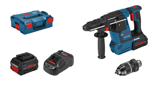 Trapano a batteria Bosch GBH 18V-26 F con 2x ProCORE 18V 8,0 Ah + caricabatterie in L-BOXX
