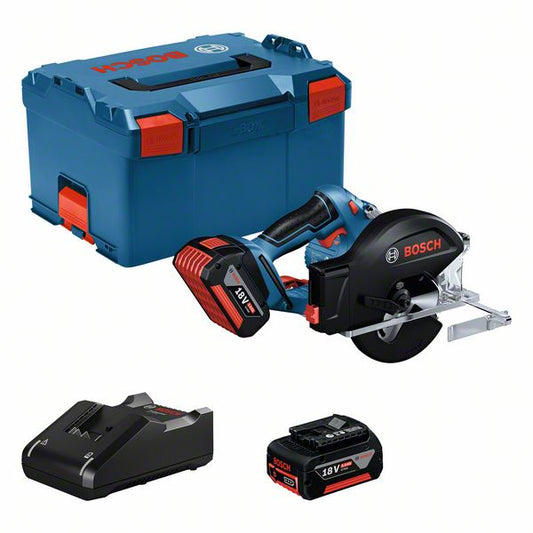 Sega circolare in metallo cordless Bosch GKM 18V-50 (2x5,0 Ah + caricatore) in L-BOXX
