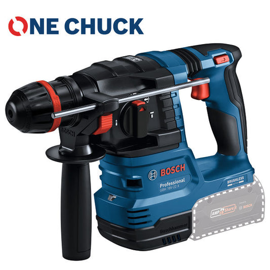 Trapano a batteria Bosch GBH 18V-22 X con ONECHUCK, 2 x 4.0 Ah e caricatore in L-BOXX 136