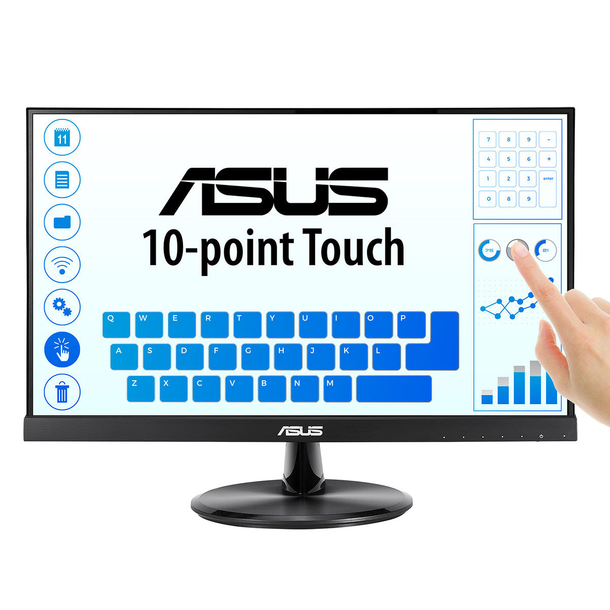 ASUS 21.5" LED Touch - VT229H Schermo PC Full HD 1080p - 1920 x 1080 pixel - Touch 10 punti di contatto - 16:9 widescreen - P