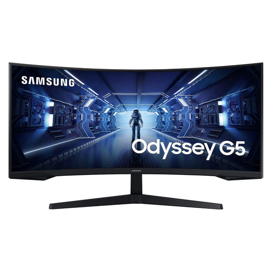 Samsung 34" LED - Odyssey G5 C34G55TWWP 3440 x 1440 pixel - 1 ms (MPRT) - Formato 21/9 - Pannello VA curvo - 165 Hz - HDR10 -