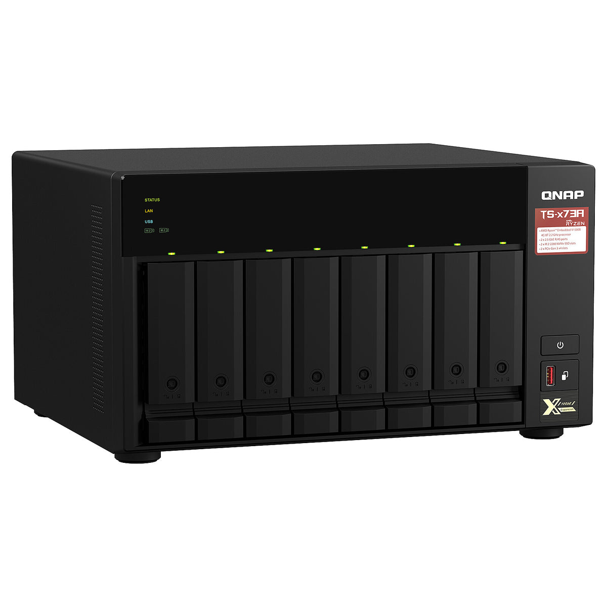 QNAP TS-873A-8G Server NAS 8-bay - 8 GB DDR4 RAM - AMD Ryzen V1500B - 2.5 GbE LAN (senza disco rigido)