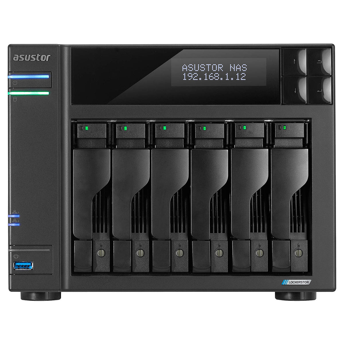 ASUSTOR Lockerstor 6 Gen 2 AS6706T Server NAS Barebone 6 alloggiamenti 8 GB DDR4 Intel Celeron N5105 - 2x LAN 2,5 GbE