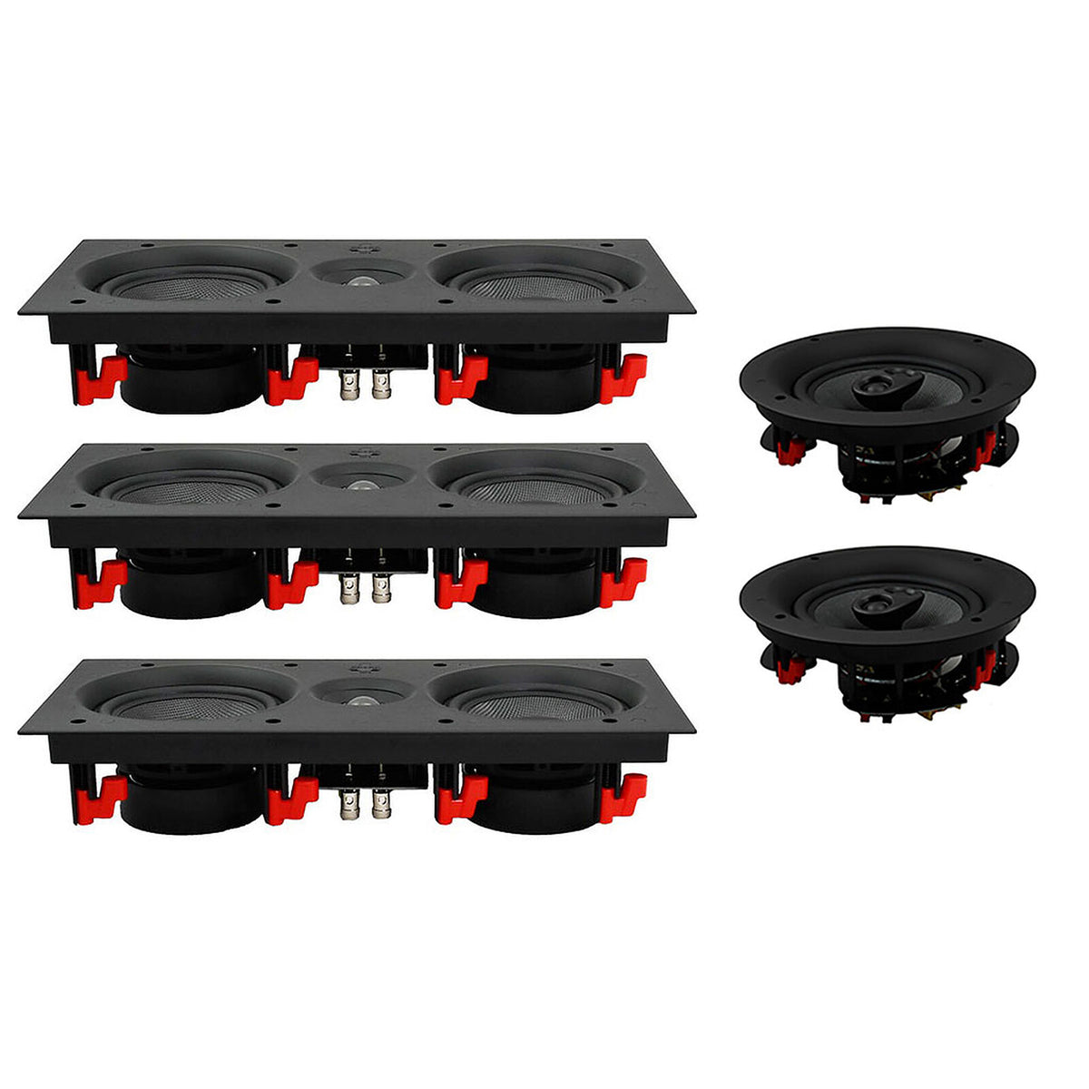 Davis Acoustics Pack n°1 PRO GM 5.0 Confezione di 3x altoparlanti da 120 Watt a parete 182 x 390 mm + 2x altoparlanti da 150 Watt a parete Ø 292 mm