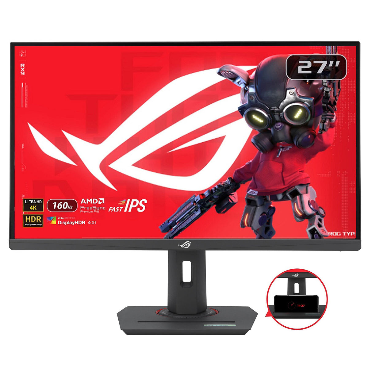 ASUS 27" LED - ROG Strix XG27UCS Monitor PC 4K - 1 ms (da grigio a grigio) - 16/9 - Fast IPS - 160 Hz - HDR 400 - Compatibile