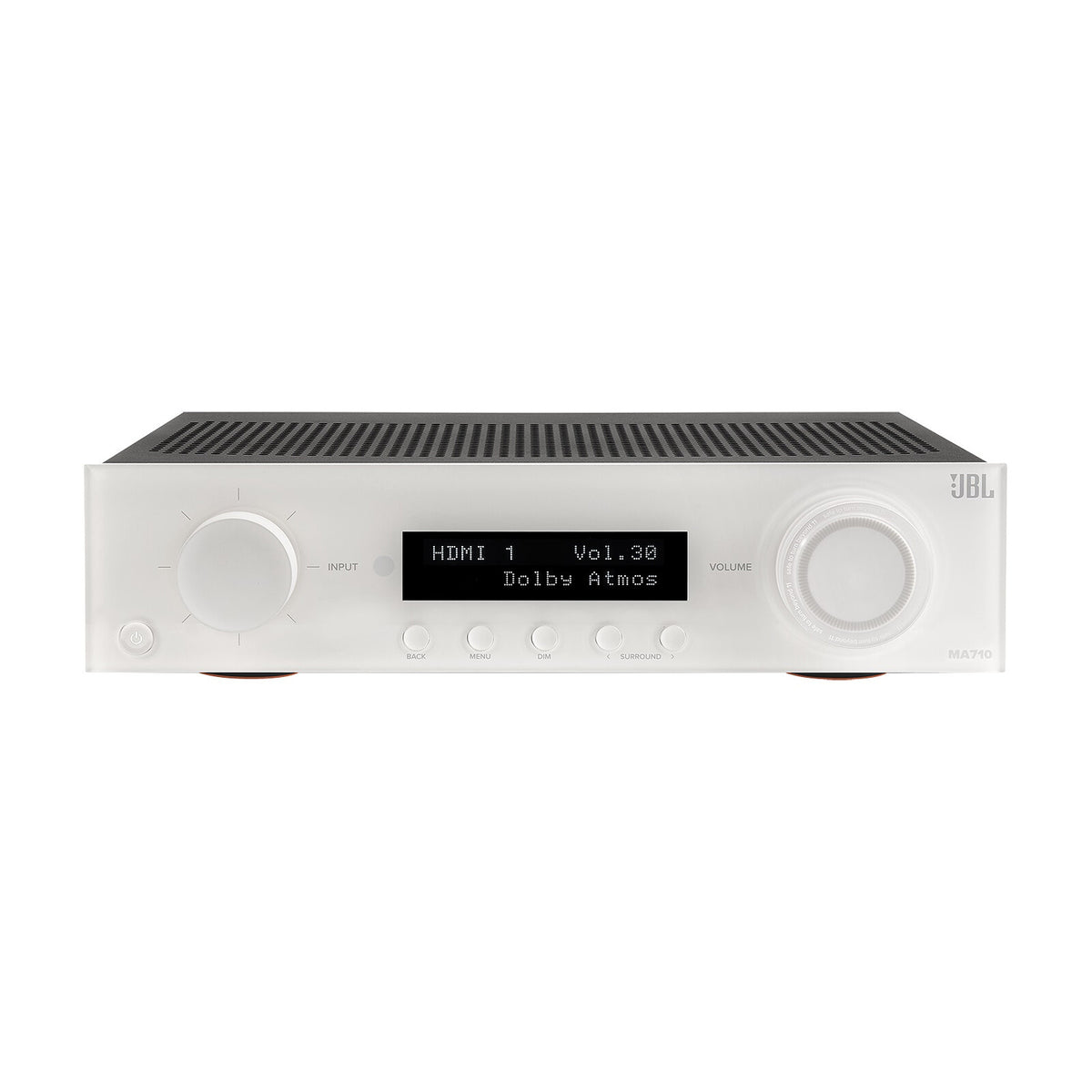 JBL MA710 - Bianco Amplificatore Home Cinema 7.2 - 110 Watt - HDMI 8K - HDR10+/Dolby Vision - Wi-Fi/Bluetooth