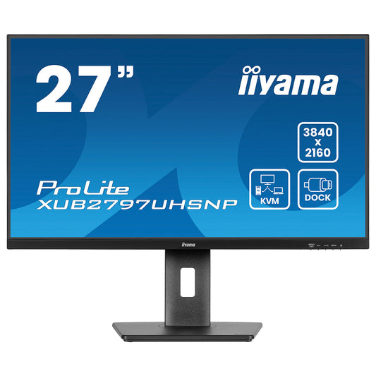 iiyama 27" LED - ProLite XUB2797UHSNP-B1 Monitor PC 4K - 3840 x 2160 pixel - 4 ms (da grigio a grigio) - formato 16:9 - panne