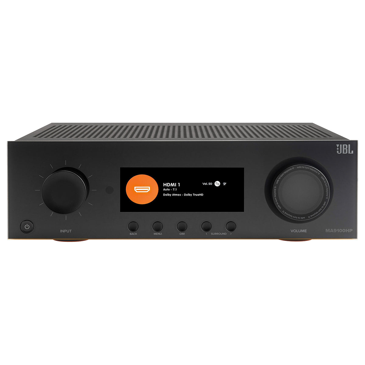JBL MA9100HP - Nero Amplificatore Home Cinema 9.2 - 140W/ch - Dolby Atmos/DTS:X - 3x ingressi HDMI 2.1 8K - HDR10+/Dolby Vision - Wi-Fi/Bluetooth - AirPlay 2