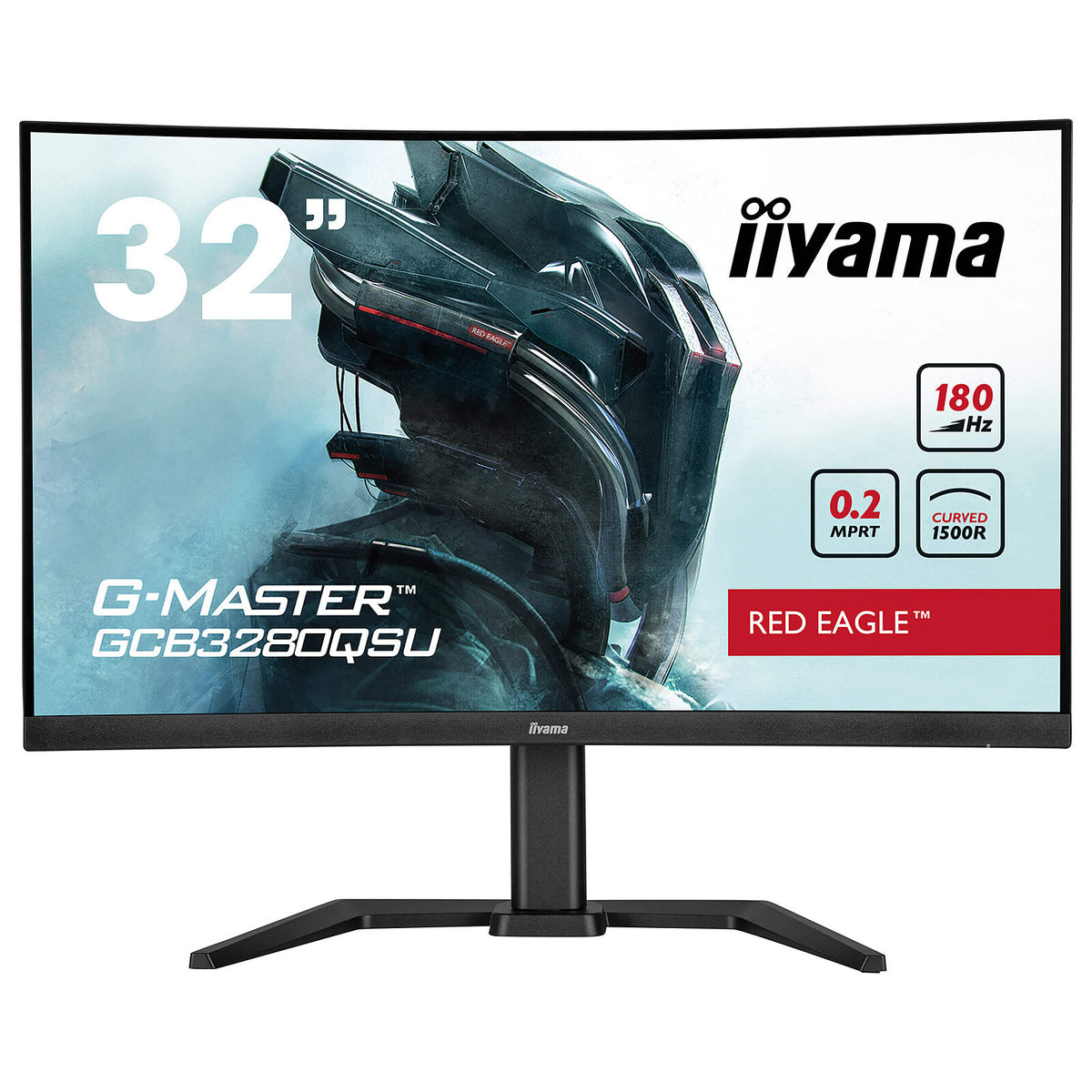 iiyama 31.5" LED - G-Master GCB3280QSU-B2 Red Eagle Monitor PC 2.5K - 2560 x 1440 pixel - 0,2 ms (MPRT) - 16/9 - Pannello VA 
