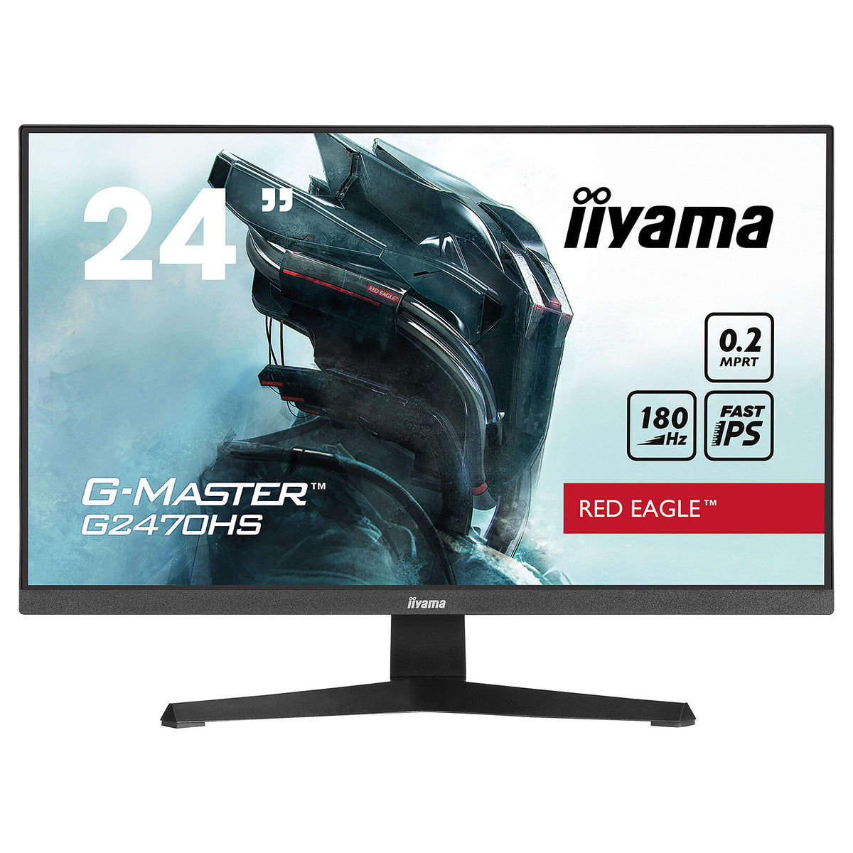 iiyama 23.8" LED - G-Master G2470HS-B1 Red Eagle Monitor PC Full HD 1080p - 1920 x 1080 pixel - 0,2 ms (MPRT) - Formato 16/9 