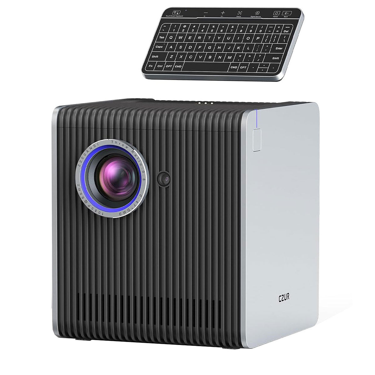 CZUR StarryHub Q1S Pro Proiettore e sistema per conferenze DLP a LED - Full HD - 2400 Lumen - Videocamera 4K con angolo di visione di 120° - 6 microfoni - HDMI/USB/RJ45 - Wi-Fi/Chromecast/MiraCast/AirPlay 2 - Altoparlante integrato da 10W - StarryOS