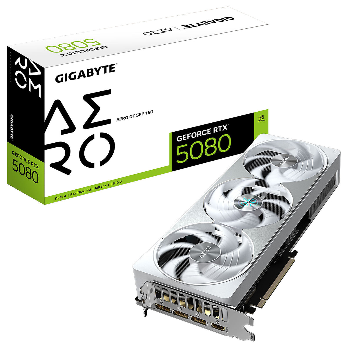 Gigabyte GeForce RTX 5080 AERO OC SFF 16G  16 GB GDDR7 - HDMI/Tri DisplayPort - DLSS 4 - PCI Express (NVIDIA GeForce RTX 5080
