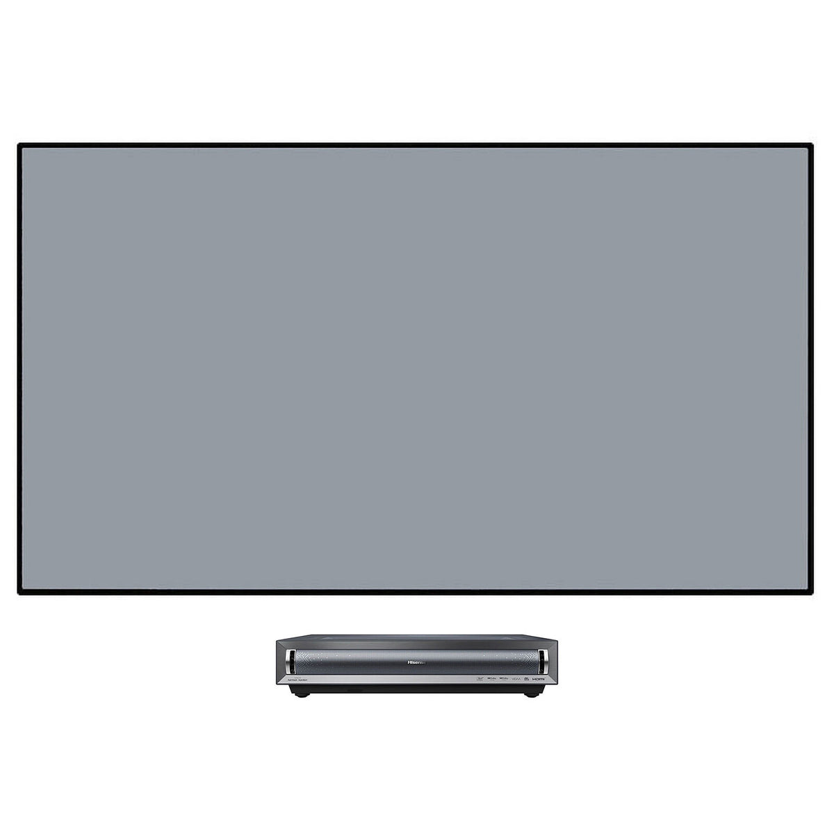 Hisense PX3-PRO + Oray Cineframe UST-ALR 124221 Proiettore laser DLP 4K Dolby Vision/HDR10+ - Lunghezza focale regolabile - Smart TV - Wi-Fi/Bluetooth/AirPlay2 - HDMI 2.1 - 2 x 15 Watt + 2 x 10 Watt soundbar Dolby Atmos + schermo fisso da 100" su cornice per proiettore a ottica ultracorta