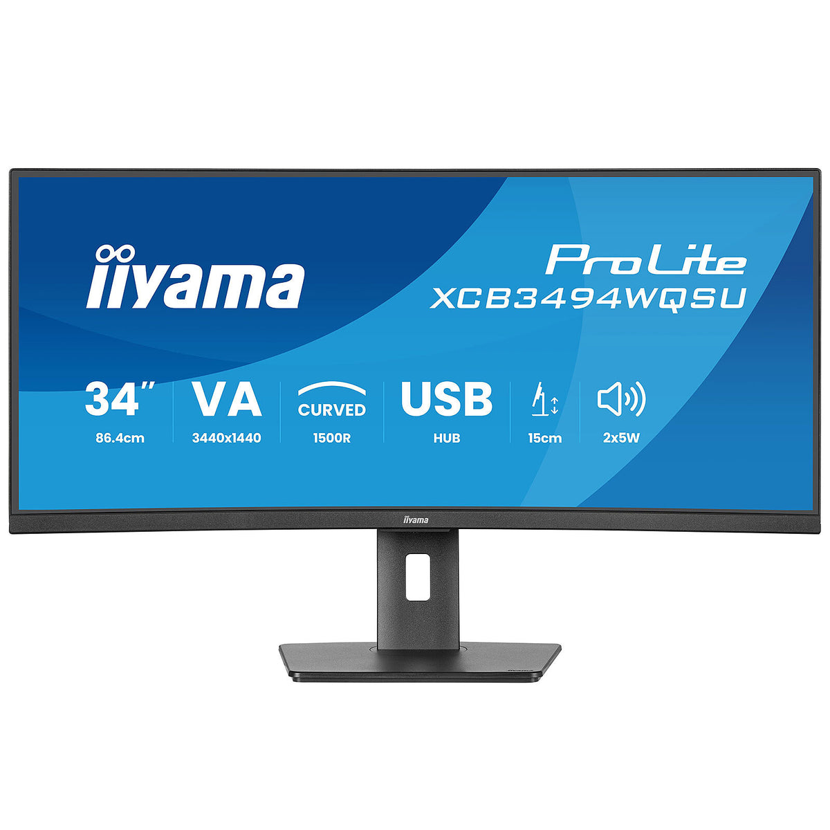 iiyama 34" LED - ProLite XCB3494WQSU-B1 Monitor PC UltraWide WQHD - 3440 x 1440 pixel - 0,4ms (MPRT) - Widescreen 21/9 - Pann