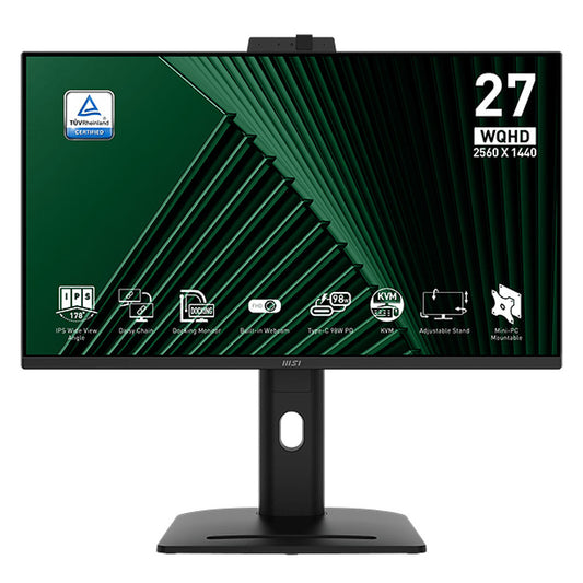 MSI 27" LED - PRO MP275QPDG Monitor PC 2.5K - 2560 x 1440 pixel - 1 ms (MPRT) - formato 16:9 - pannello IPS - 100 Hz - HDMI/D