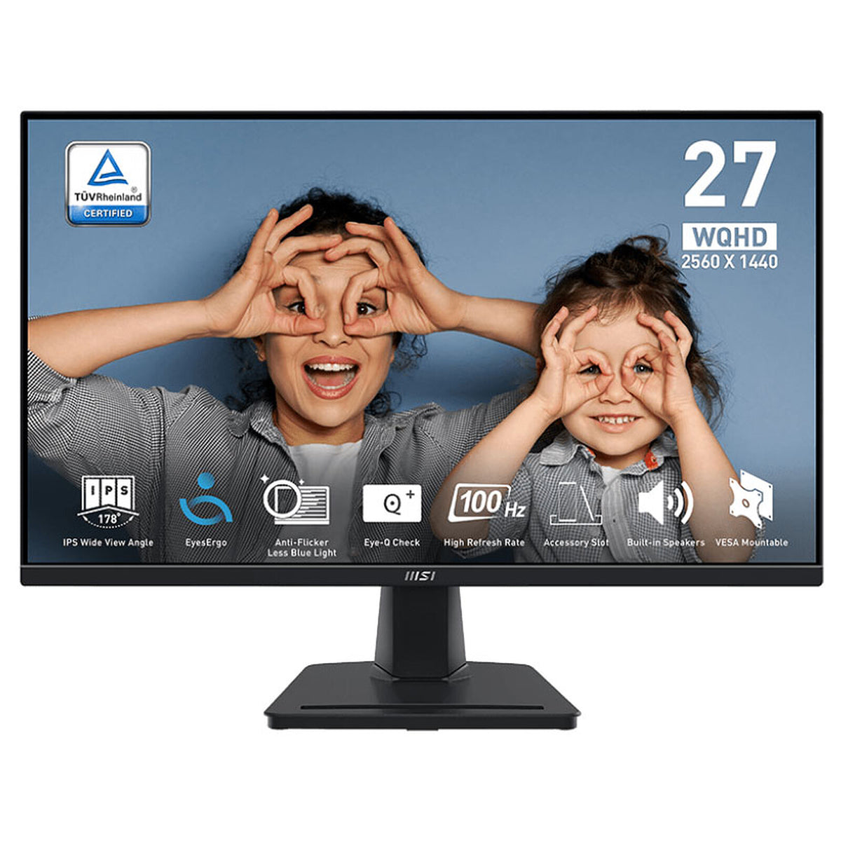 MSI 27" LED - PRO MP275Q Schermo PC 2.5K - 2560 x 1440 pixel - 1 ms (MPRT) - formato 16/9 - pannello IPS - 100 Hz - HDMI/Port