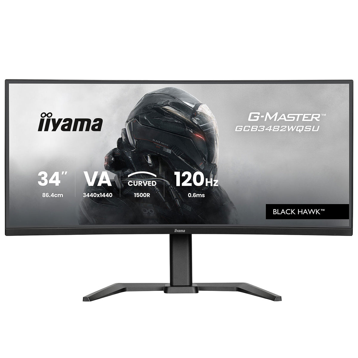 iiyama 34" LED - G-Master GCB3482WQSU-B1 Red Eagle Display PC UltraWide WQHD - 3440 x 1440 pixel - 0,6 ms (MPRT) - 21/9 - Pan