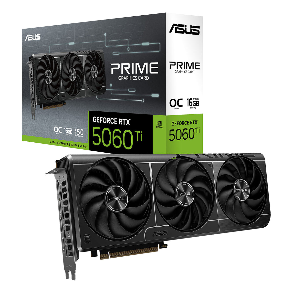 ASUS PRIME GeForce RTX 5060 Ti OC Edition 16GB 16GB GDDR7 - HDMI/Tri DisplayPort - DLSS 4 - PCI Express (NVIDIA GeForce RTX 5