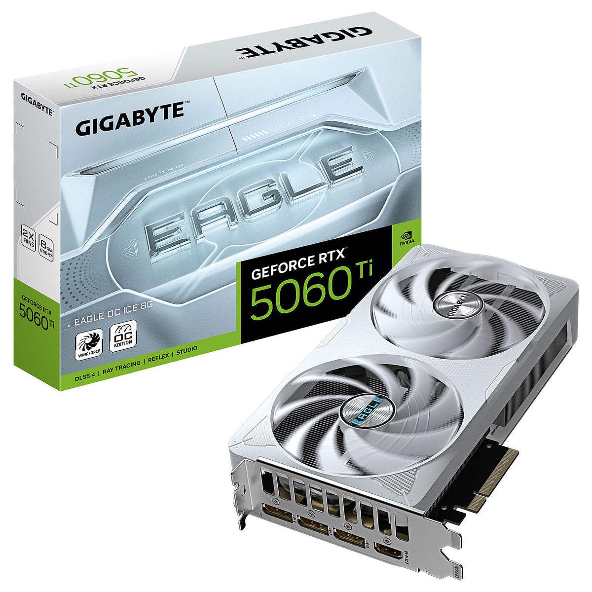 Gigabyte GeForce RTX 5060 Ti EAGLE ICE OC 8G 8 GB GDDR7 - HDMI/Tri DisplayPort - DLSS 4 - PCI Express (NVIDIA GeForce RTX 506